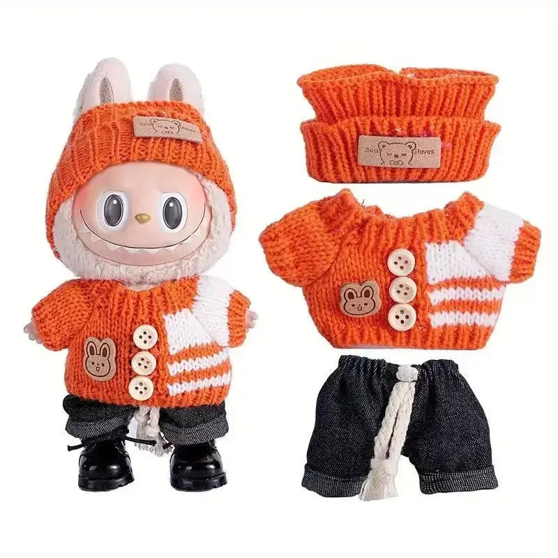 17cm Cute Mini Plush Doll'S Clothes Outfit Accessories For Korea Kpop Exo Labubu Idol Dolls Sweater Clothing DIY Kids Girl Gift