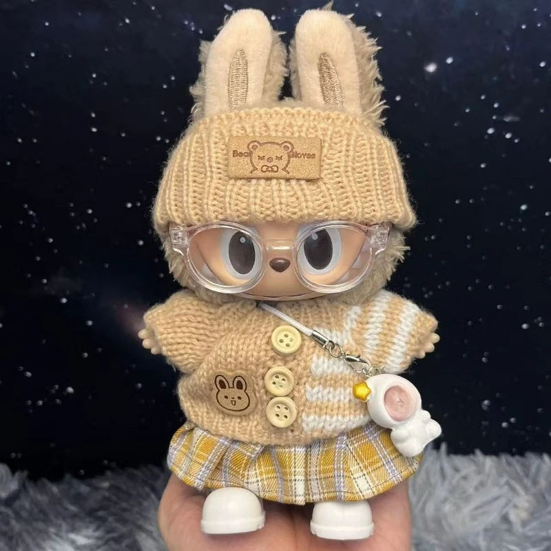 17cm Cute Mini Plush Doll'S Clothes Outfit Accessories For Korea Kpop Exo Labubu Idol Dolls Sweater Clothing DIY Kids Girl Gift