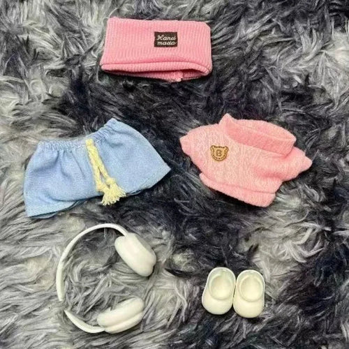 17cm Cute Mini Plush Doll'S Clothes Outfit Accessories For Korea Kpop Exo Labubu Idol Dolls Sweater Clothing DIY Kids Girl Gift
