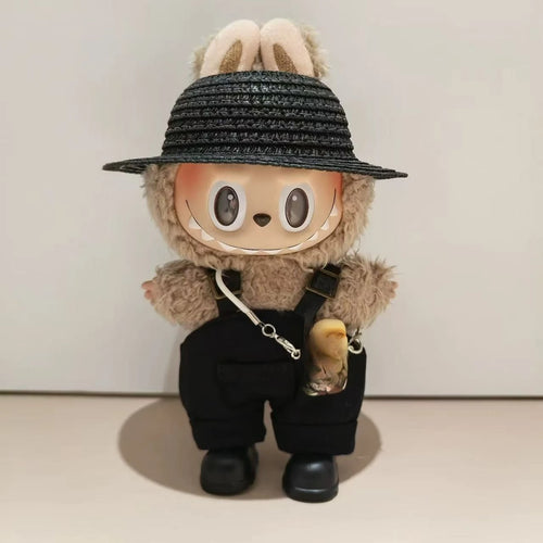 17cm Mini Plush Doll'S Clothes Outfit Accessories For Korea Kpop Exo Labubu Idol Dolls Macaron overalls Clothing Gift