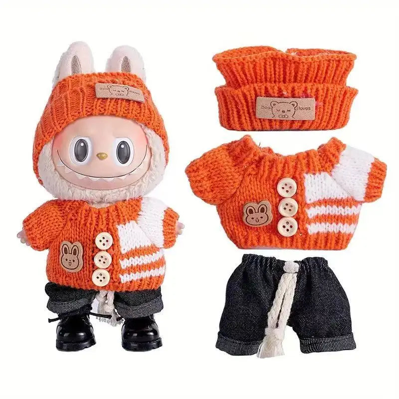 17cm Cute Mini Plush Doll'S Clothes Outfit Accessories For Korea Kpop Exo Labubu Idol Dolls Sweater Clothing DIY Kids Girl Gift