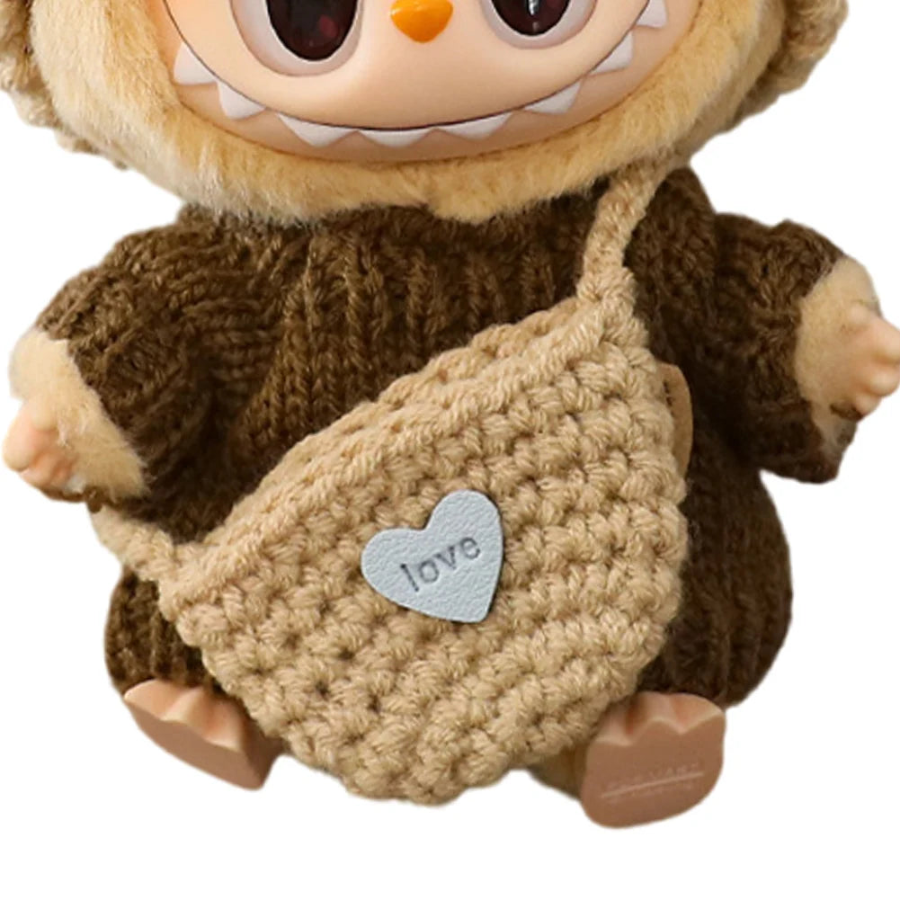 17cm Cute Mini Plush Doll's Clothes Outfit Accessories For Korea Kpop Exo Labubu V1 V2 Idol Doll Sitting Party Clothing DIY Gift